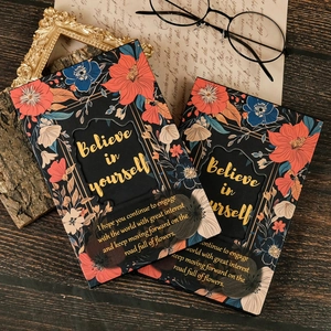 Vintage Floral Hardcover Notebook With Motivational Quote Believe In Yourself Magnetic Buckle Planner Journal For Office School