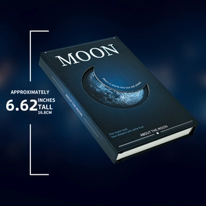 Detail of starry night diary with moon relief and hollow magnetic clasp, 16.8cm height