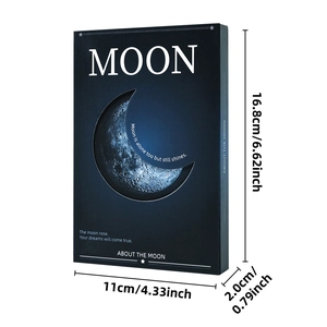 Portable starry night moon themed notebook with hollow magnetic buckle and poetry quotes