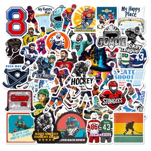 Ice Hockey Theme Waterproof Vinyl Decals Sports Graphic Decorative Stickers For Laptop Water Bottle Journaling DIY Decor