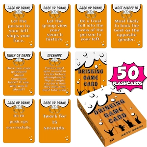 Truth Or Drink Dare Or Drink Party Card Game For Adults Team Building Icebreaker Interactive Table Game Fun Orange Cards