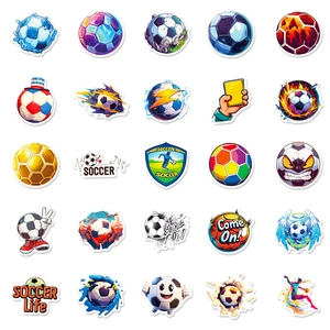 Set di 50 adesivi per graffiti calcio fiamme blu in PVC impermeabile design sportivo