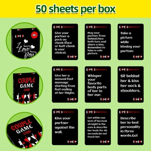 Set of 50 creative couple interaction game cards for icebreaking and intimacy