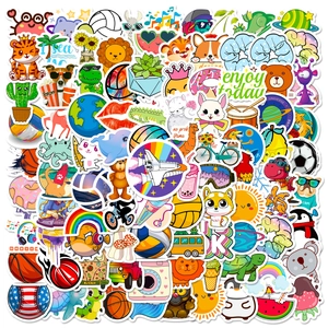 Waterproof PVC Stickers No Repeated Cartoon Animals Food Sports Doodle Decals For Laptop Phone Bottle Guitar Scrapbook Decor