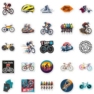 Pack de 50 pegatinas de bicicleta de montaña con equipo de ciclismo y temas de carreras