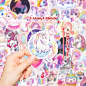 Dreamy unicorn series waterproof decorative stickers set with rainbow mane and moon