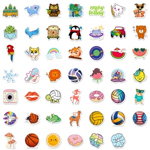 Set of 100 waterproof cartoon graffiti stickers including animals and food elements