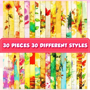 Marcadores de Libros Arte Retro Vintage Impermeable Holográfico Floral Paisaje Diseño Marcadores Papel para Estudiantes Lectores Oficina Regalo