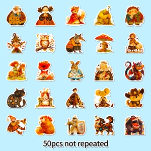 50pcs cute hand-drawn fairytale cartoon stickers for decorating water bottles and laptops