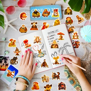 50 pieces of cute hand-drawn cartoon stickers for water bottles and scrapbook decoration