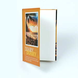 Creative romantic beach sunset theme hardback diary notebook with bright orange cover
