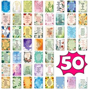 Mindfulness Affirmation Cards Positive Daily Quotes Floral Aesthetic Inspirational Postcards For DIY Office Decor Gift