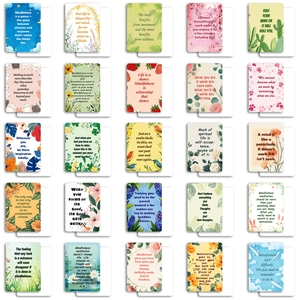 Set of 25 floral mindfulness cards with white envelopes featuring positive quotes