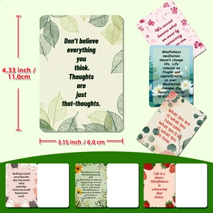 50-pack inspirational flower cards with botanical illustrations size 4.33x3.15 inches