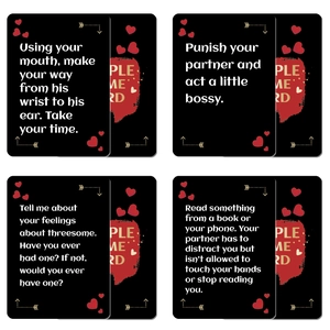 50 Creative couple dating game cards with romantic prompts and black heart design