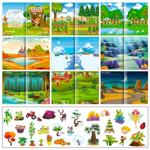 Educational DIY sticker book for kids with 250+ stickers and 16 diverse theme scenes