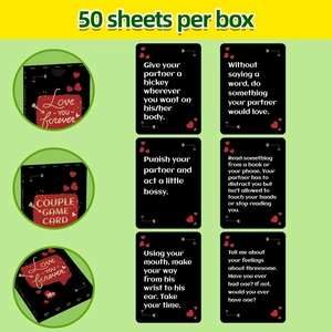 50 creative couple date night card game set with red heart box and interaction cards