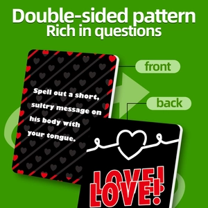 Double-sided creative couple game cards with unique heart patterns for date night