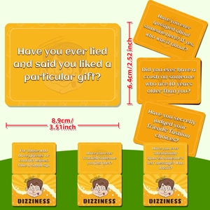 Set of 50 bright yellow party card games for social gatherings and team building