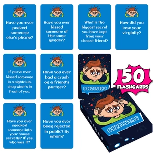 Dizziness Party Game Cards Social Interaction Icebreaker Board Game For Adult Gathering Fun Activity Blue Paper Card