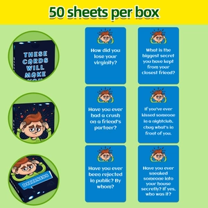 DIZZINESS social party card game with 50 sheets for icebreaking and adult game nights