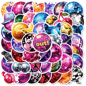 Set di adesivi disco impermeabili con pianeti colorati e graffiti alla moda