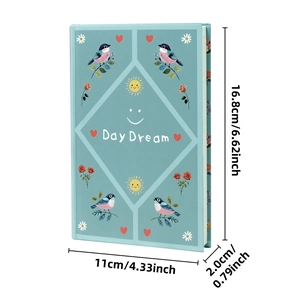 Creative Day Dream series notebook with light blue cover and floral bird illustrations