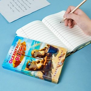 Taccuino a copertina rigida stile spiaggia Oceanfront Bliss con pagine a righe