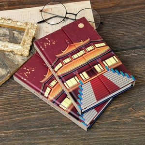 Lot de deux carnets Cité Interdite rouges avec illustrations dorées et couverture rigide