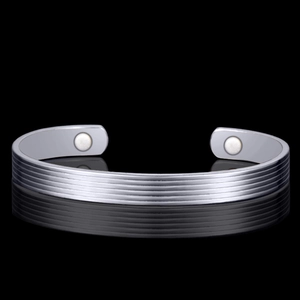 Magnetic Therapy Copper Cuff Bracelet For Women White Gold Plated Health Care Fashion Minimalist Linear Pattern Jewelry