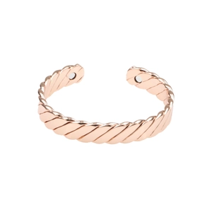 Bracciale magnetico in rame oro rosa con design intrecciato per magnetoterapia
