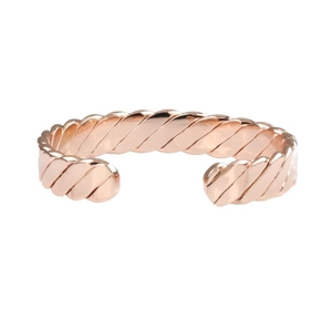 Bracciale magnetico in rame oro rosa con design vintage a coste ritorte per uomo