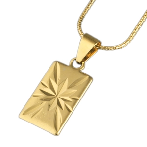 Rechteckiger Anhänger aus 18K Gold mit Sternmuster und strukturierter Oberfläche
