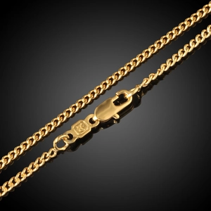 Exquisite 18K gold plated curb chain necklace with high polish and lobster clasp