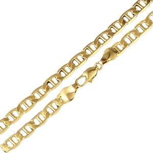 Classic 18K gold plated mariner link necklace for men with a secure lobster clasp