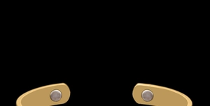 Close-up of 18K gold plated cuff bracelet with magnetic components and polished finish