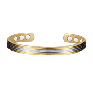 Zweifarbiges magnetisches Kupferarmband in Gold und Silber für Damen Heilarmband
