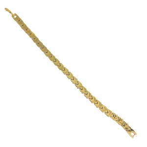 Bracciale minimalista a spina di pesce placcato in oro con chiusura a scatto per unisex