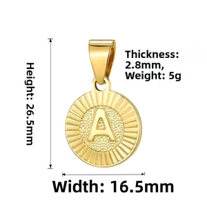 Pendentif lettre A plaqué or 18K dimensions 26,5x16,5mm pour collier minimaliste chic