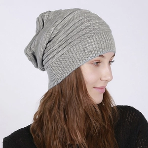 Unisex Slouchy Beanie Knit Hat Mixed Marl Color Pleated Thin Slouch Cap Winter Warm Ribbed Knit Skull Cap For Men Women