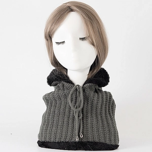 Close-up of thick fleece lining and ribbed knit texture on thermal balaclava hood