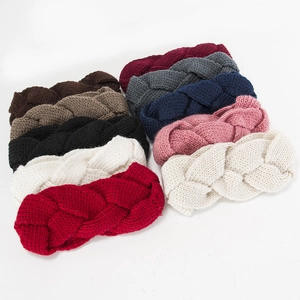 Handmade chunky cable knit winter headbands in nine vibrant colors for warmth
