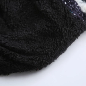 Winter gradient knit visor hat featuring warm thick black fleece lining detail