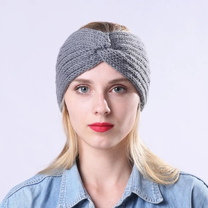 Bandeau Tricoté pour Femmes Nœud Torsadé Hiver Chaud Acrylique Turban Doux à Côtes Cache-Oreilles pour Sports de Plein Air Accessoires