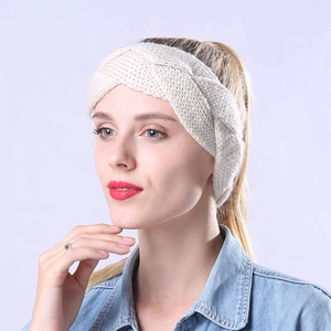 Women Cable Knit Headband Acrylic Winter Warm Ear Warmer Hair Band Thick Braid Headwrap Casual Headwear Hair Accessories