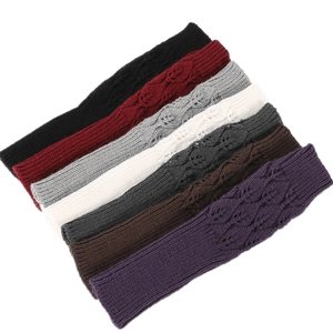 Set di 7 fasce invernali in maglia a trecce in vari colori tra cui nero, bordeaux e grigio