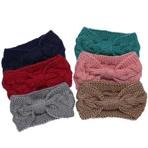 Detailed cable knit texture and knot design on these thick winter headband sets