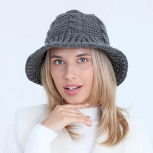 Women Cable Knit Bucket Hat Acrylic Warm Winter Autumn Knit Fisherman Hat Soft Foldable Solid Color Ladies Casual Headwear