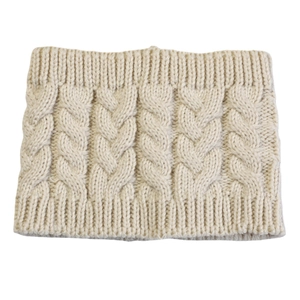 Chic cable knit winter neck gaiter in creamy white color for women outdoor warmth