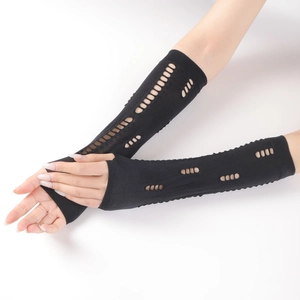 Manicotti neri a rete senza dita per protezione solare e stile di moda estiva